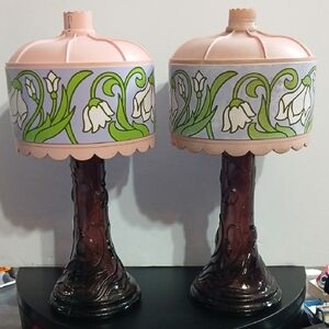 Vintage Avon Tiffany Lamp Perfume Bottles – Complete Set of 2